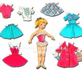 Vintage Paper Doll Magnets in tin