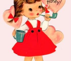 Vintage greeting card. Vintage digital image. JPEG.PDF.